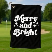Merry And Bright Christmas Golf Towel thumb 1