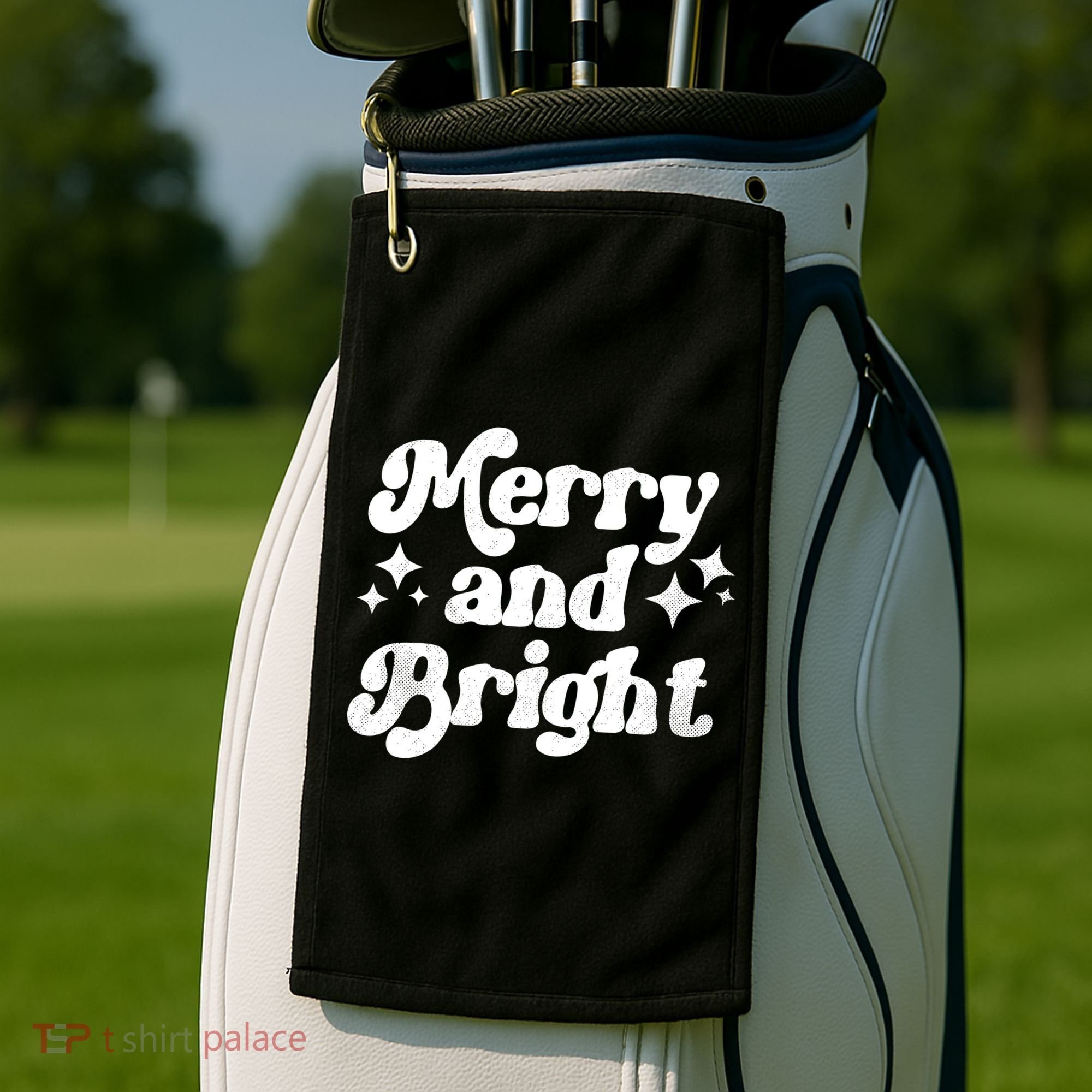 Merry And Bright Christmas Golf Towel