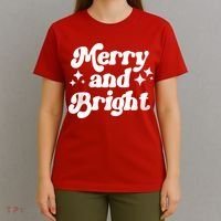 Merry And Bright Christmas T-Shirt thumb 4