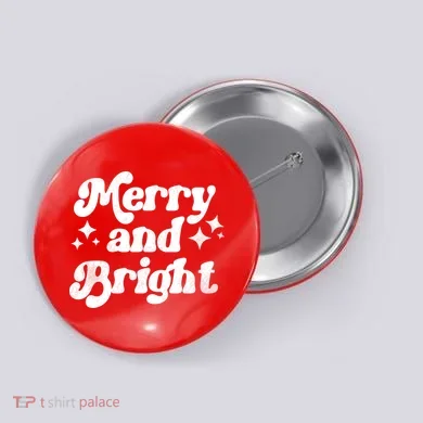 Merry And Bright Christmas Button