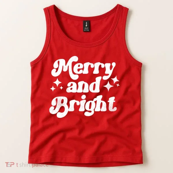 Merry And Bright Christmas Tank Top