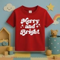 Merry And Bright Christmas Toddler T-Shirt thumb 3