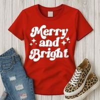 Merry And Bright Christmas Women's T-Shirt thumb 3