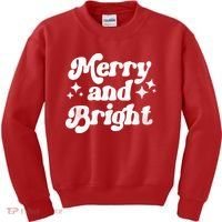 Merry And Bright Christmas Kids Sweatshirt thumb 0