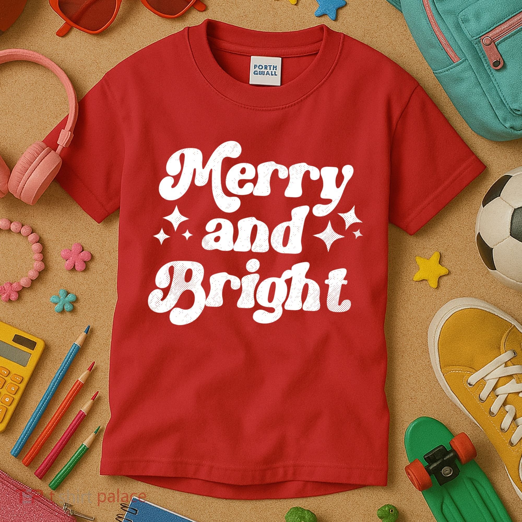 Merry And Bright Christmas Kids T-Shirt