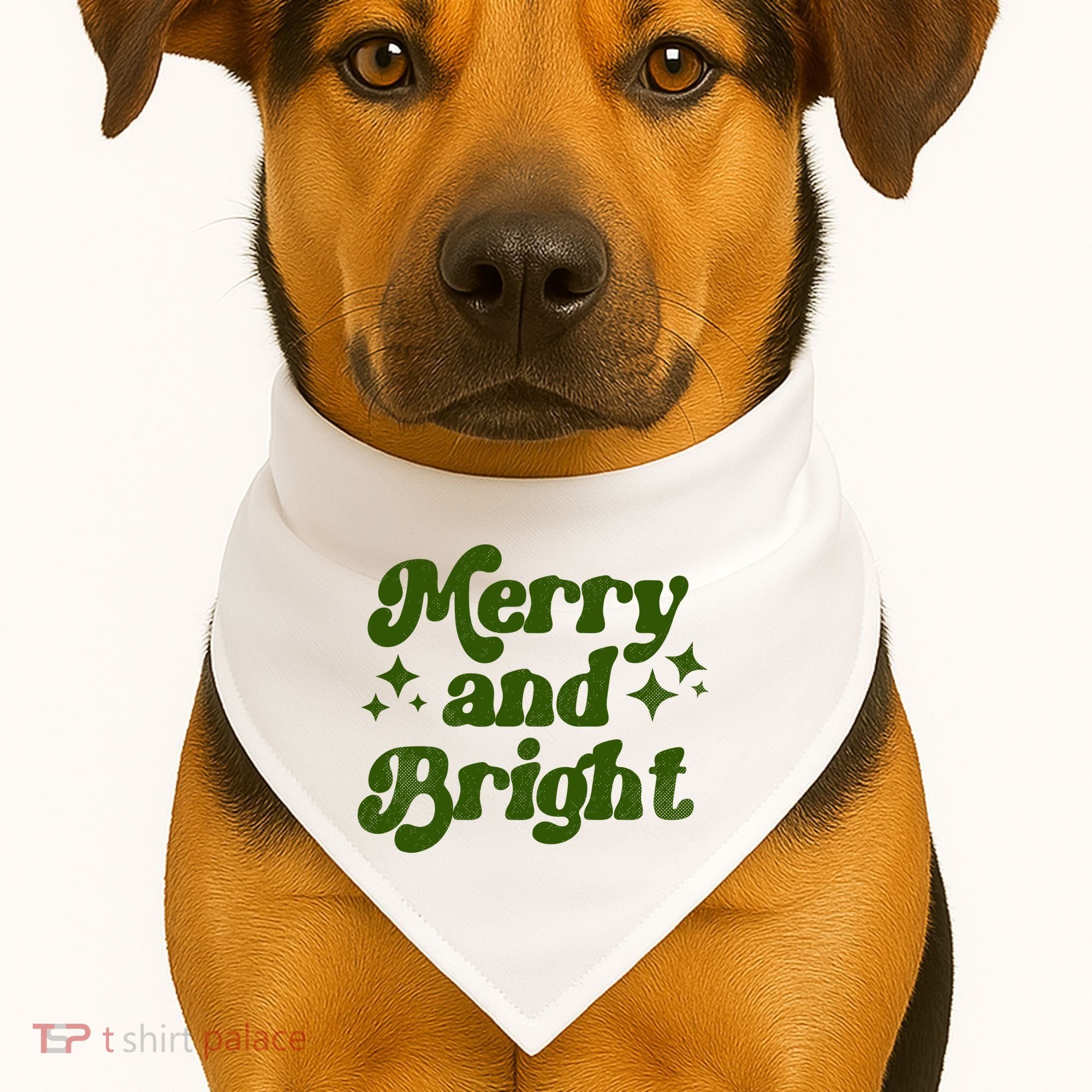 Merry And Bright USA-Made Doggie Bandana