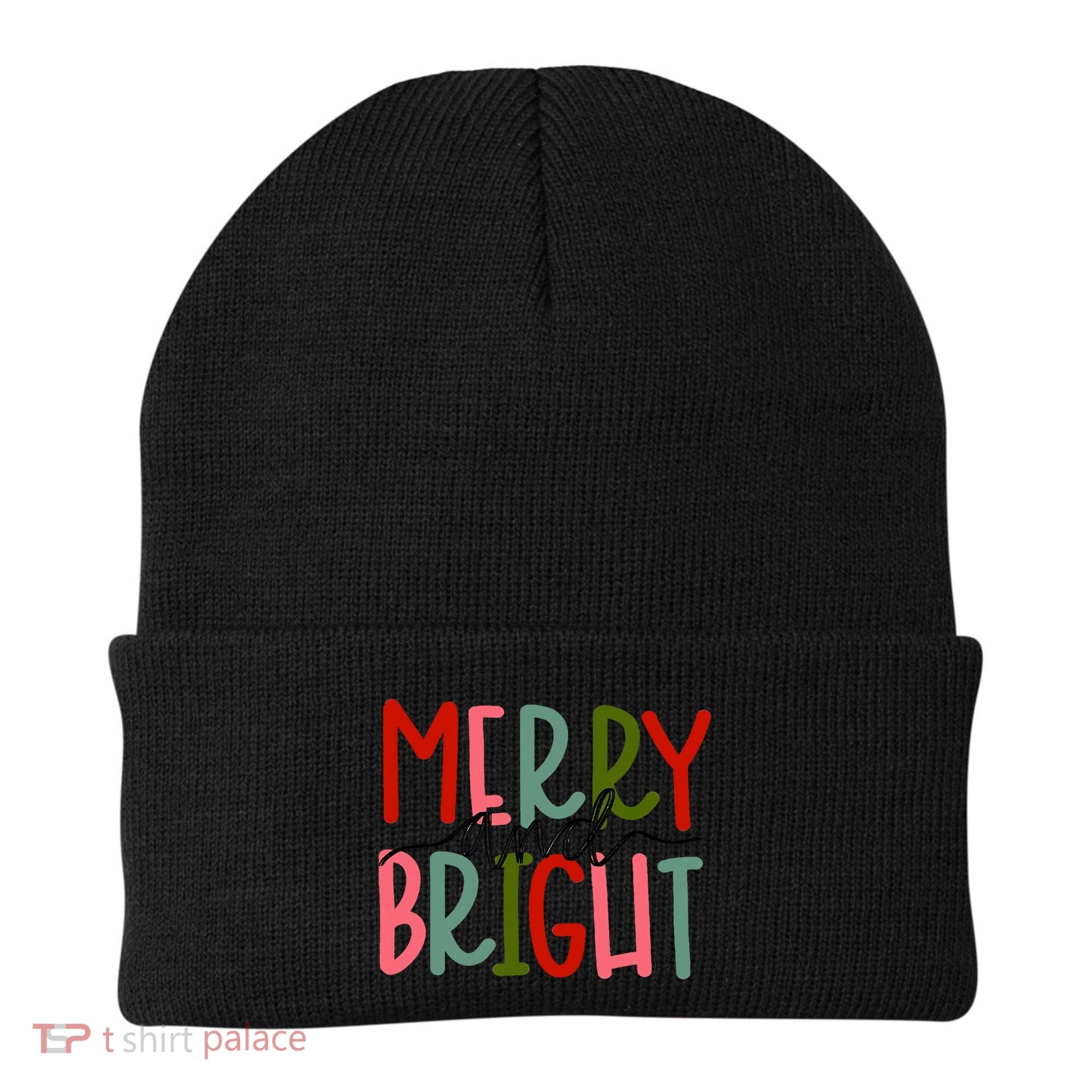 Merry And Bright Family Christmas Beanie