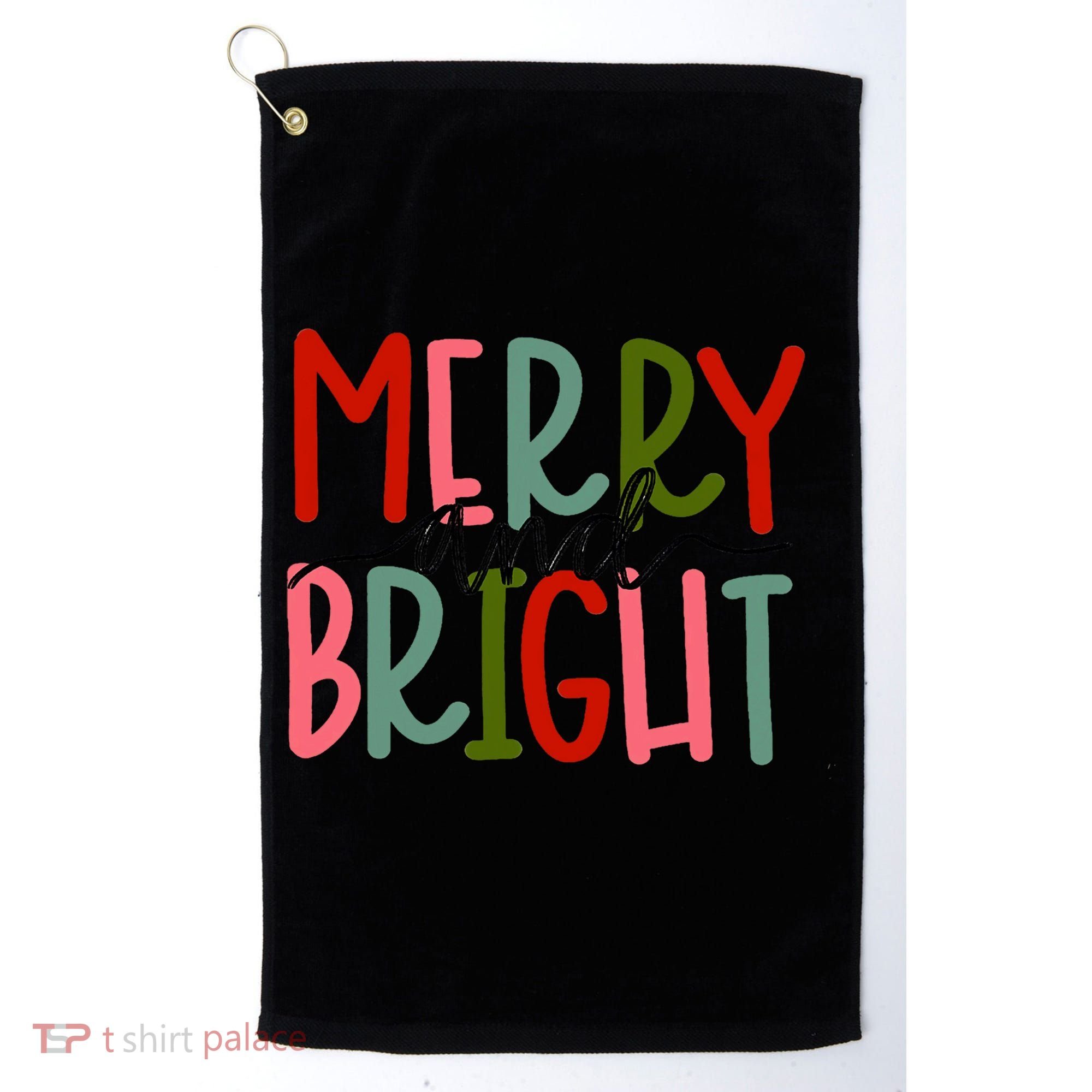 Merry And Bright Family Christmas Golf Towel