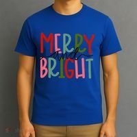 Merry And Bright Family Christmas T-Shirt thumb 3