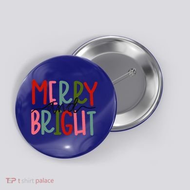 Merry And Bright Family Christmas Button