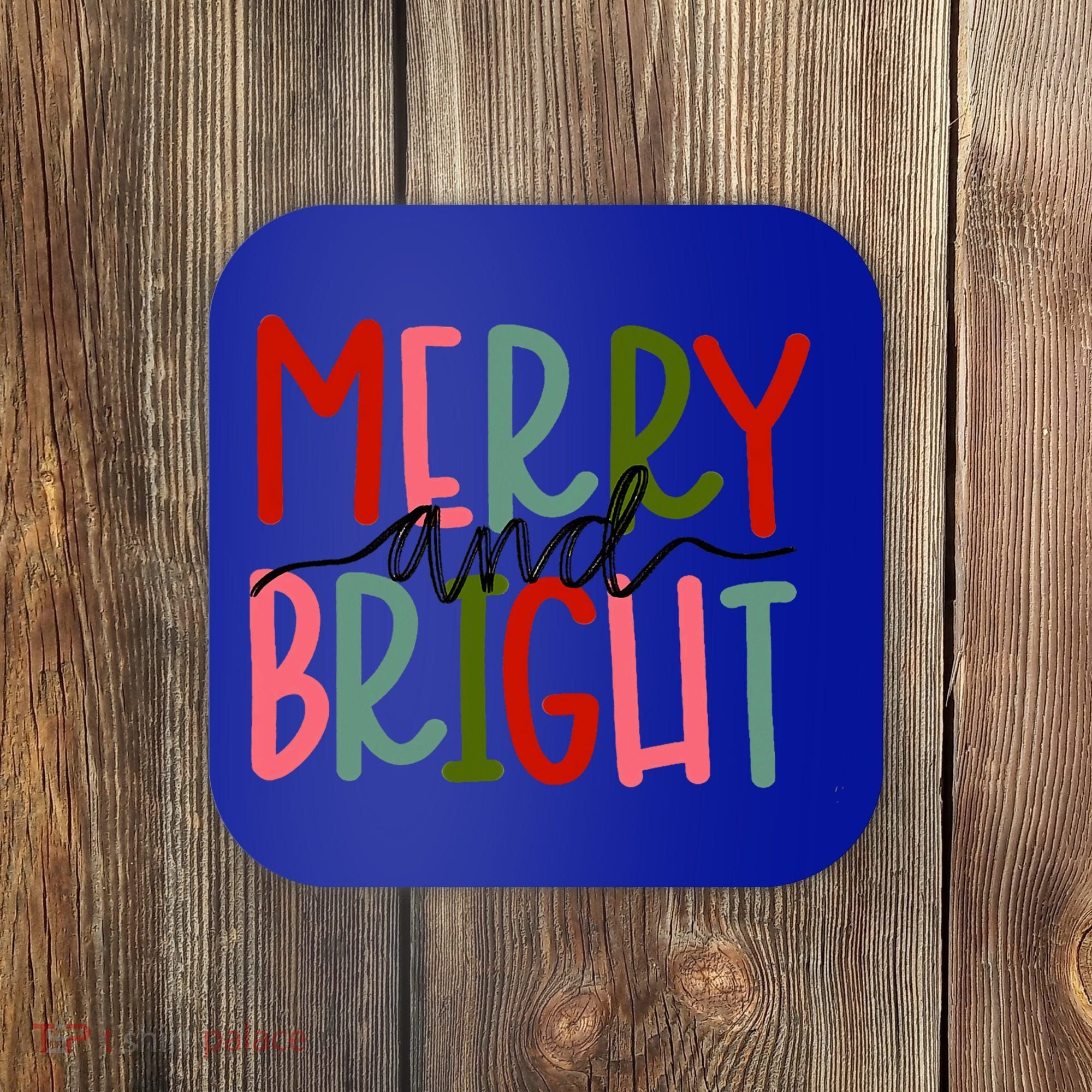 Merry And Bright Family Christmas Coaster