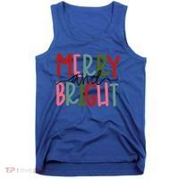Merry And Bright Family Christmas Tank Top thumb 0
