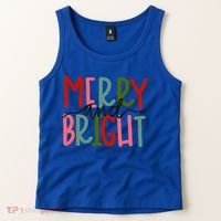 Merry And Bright Family Christmas Tank Top thumb 2