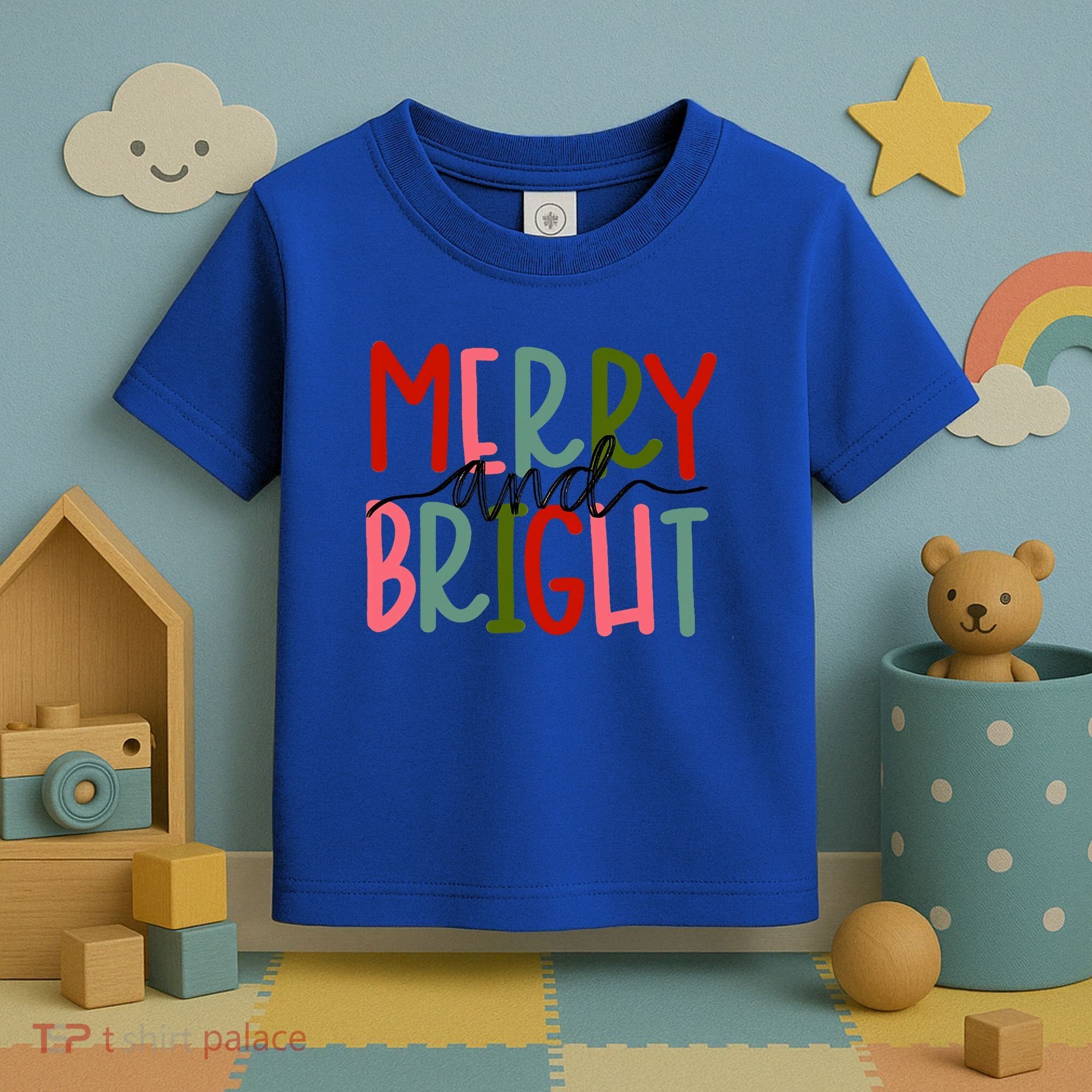 Merry And Bright Family Christmas Toddler T-Shirt