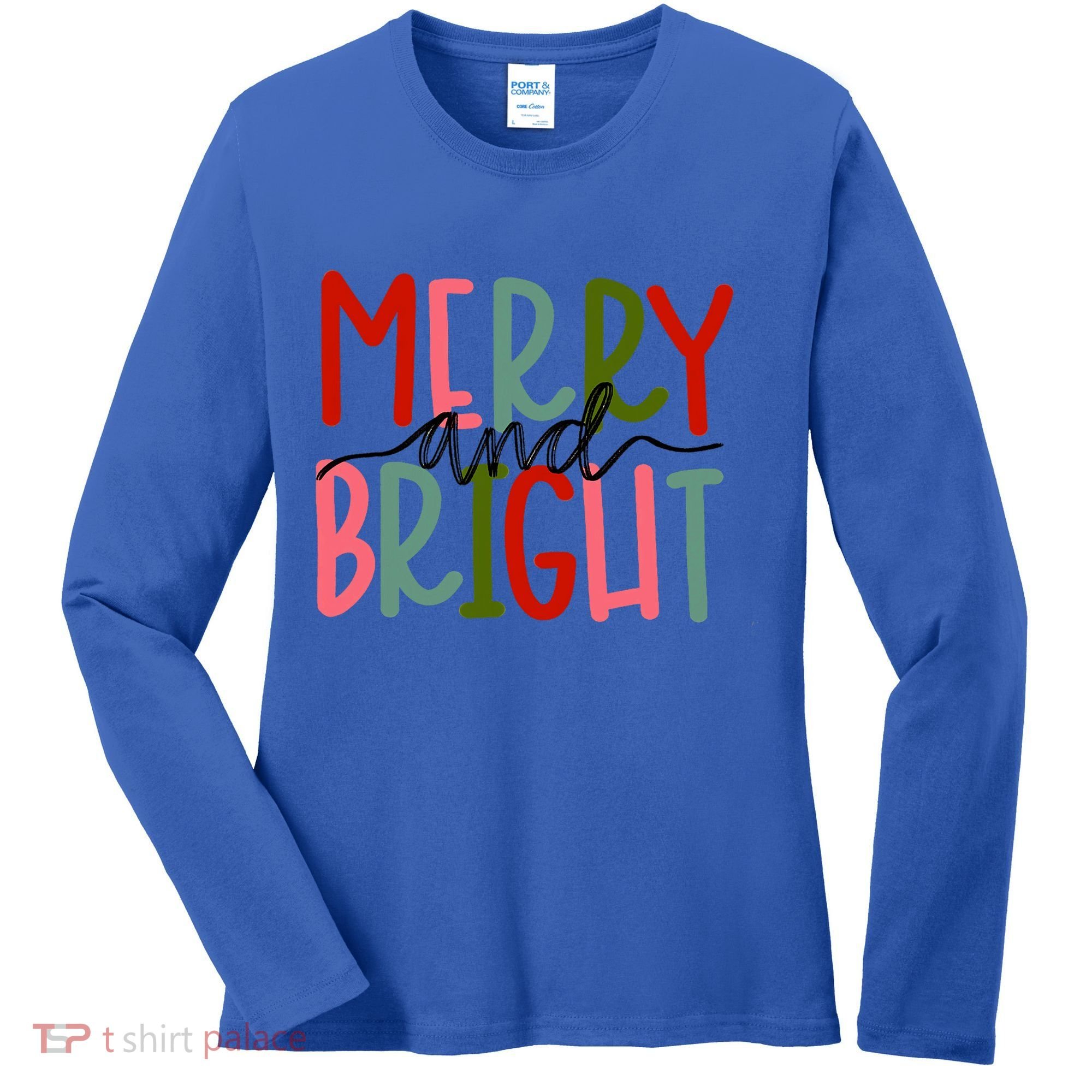 Merry And Bright Family Christmas Women's Long Sleeve Shirt