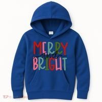 Merry And Bright Family Christmas Kids Hoodie thumb 0