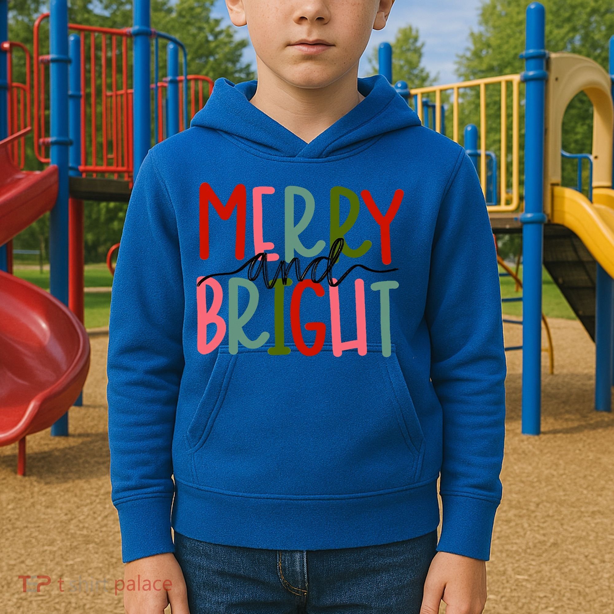 Merry And Bright Family Christmas Kids Hoodie