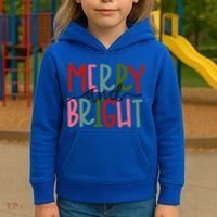 Merry And Bright Family Christmas Kids Hoodie thumb 3