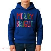Merry And Bright Family Christmas Kids Hoodie thumb 4