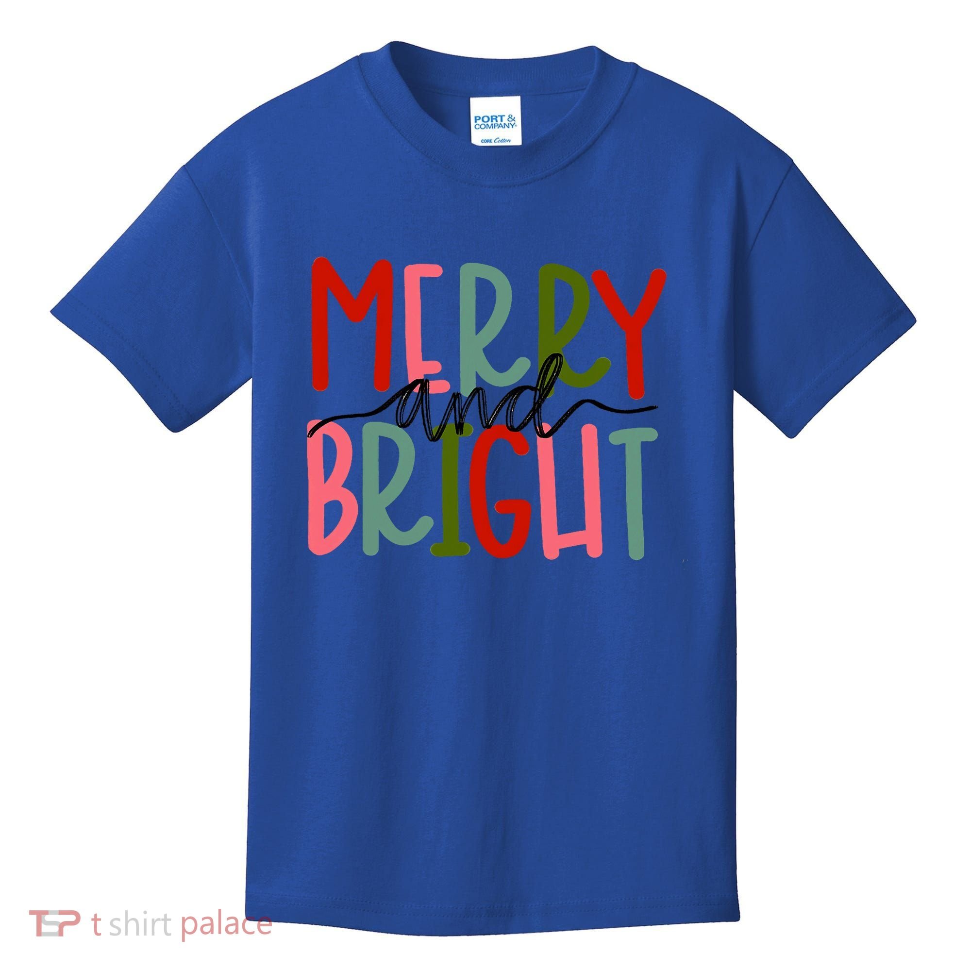 Merry And Bright Family Christmas Kids T-Shirt