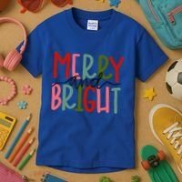 Merry And Bright Family Christmas Kids T-Shirt thumb 3