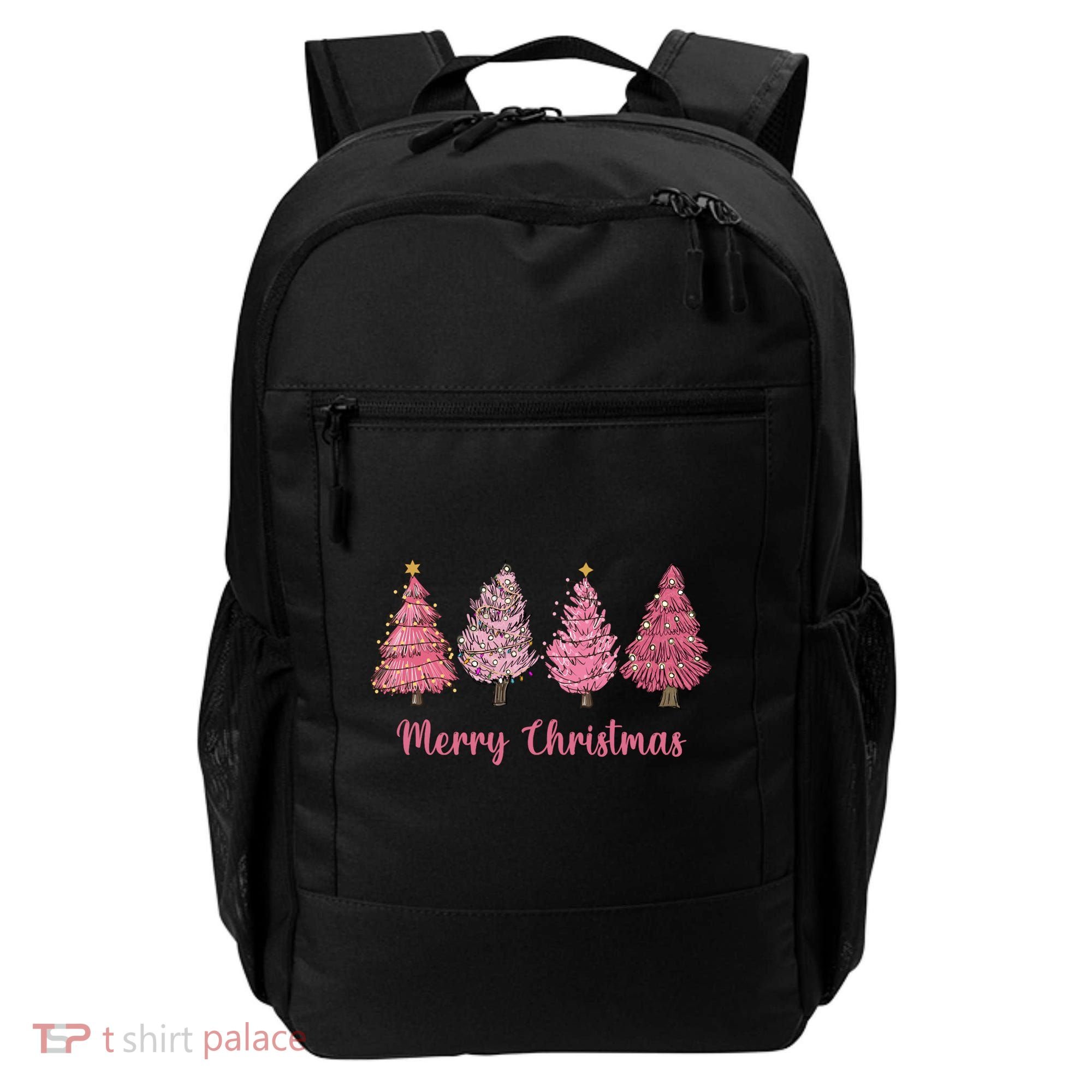 Merry And Bright Christmas Tree Christmas Tree Long Sleeve Backpack