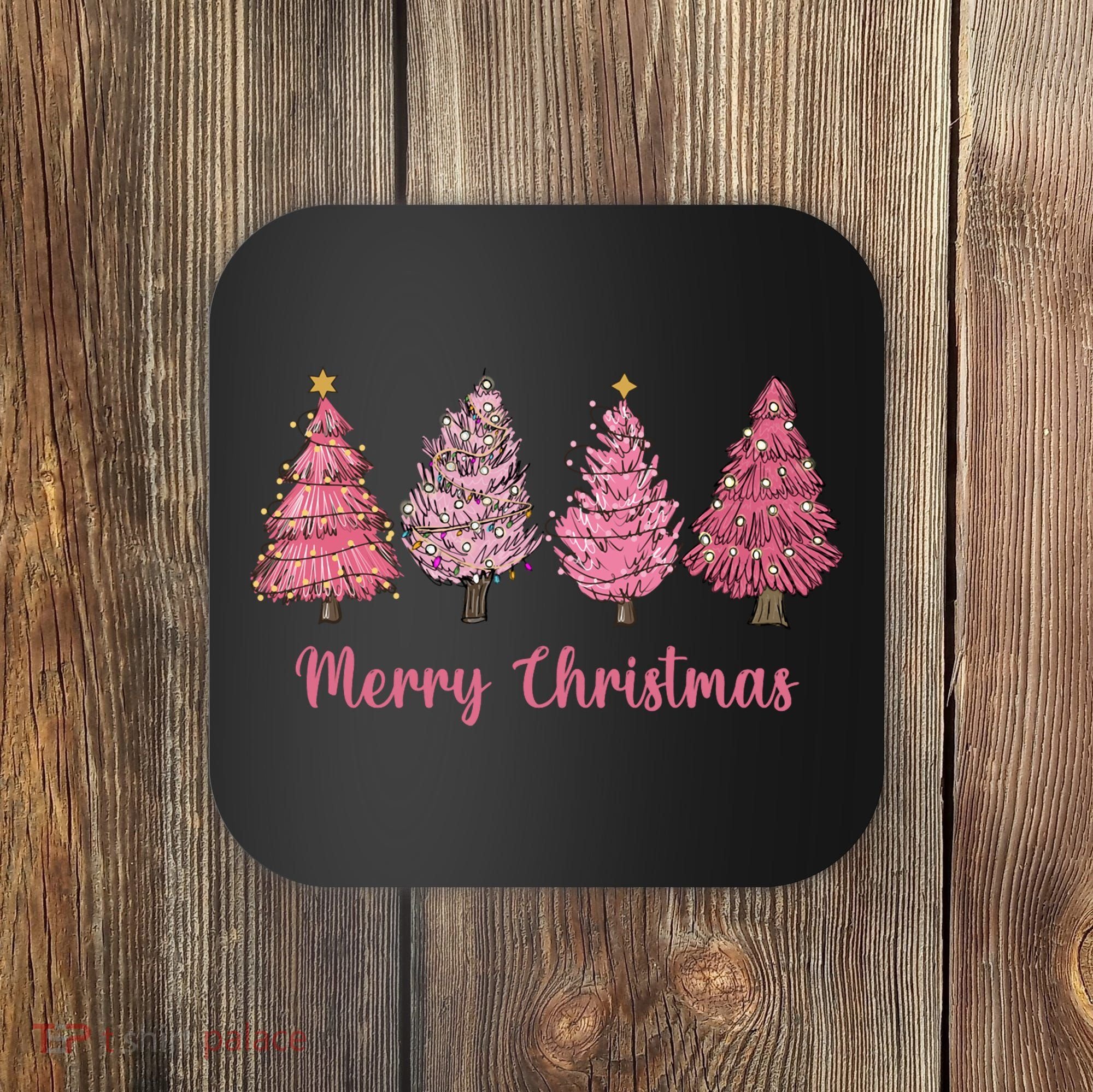 Merry And Bright Christmas Tree Christmas Tree Long Sleeve Coaster
