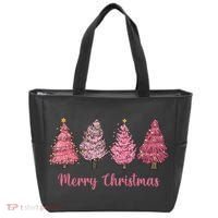 Merry And Bright Christmas Tree Christmas Tree Long Sleeve Tote Bag thumb 0