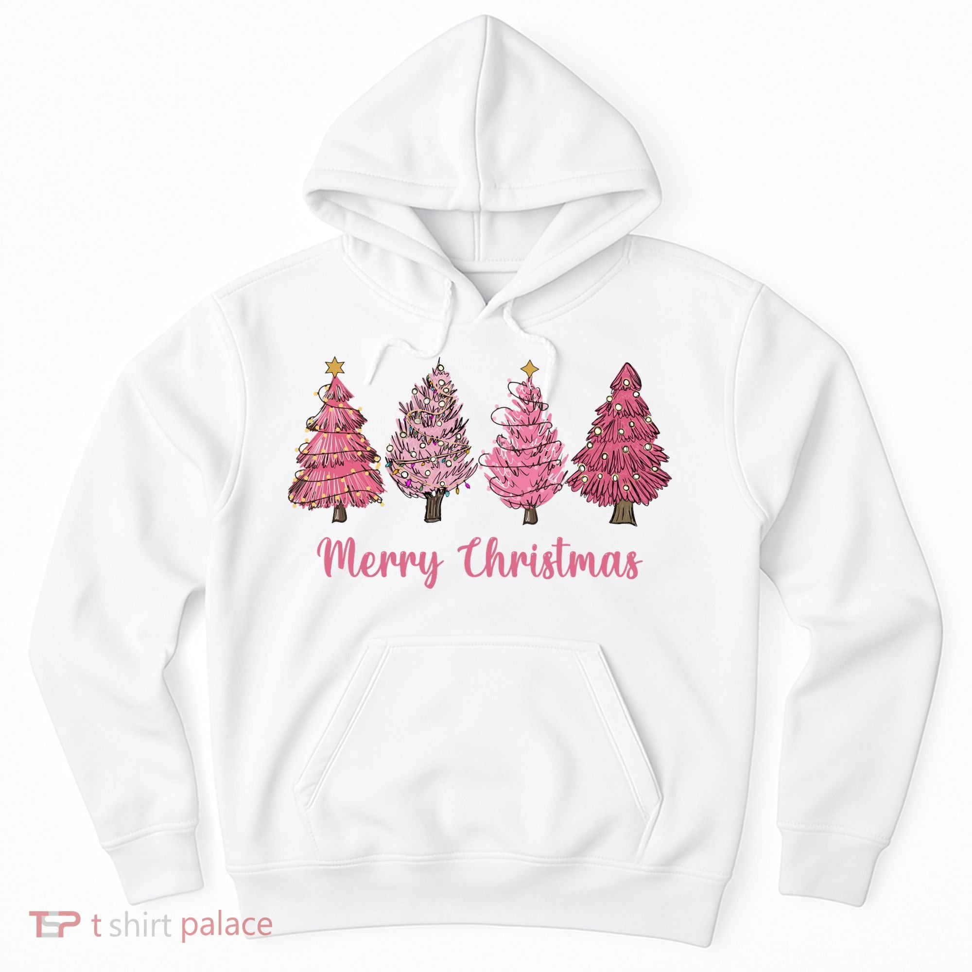 Merry And Bright Christmas Tree Christmas Tree Long Sleeve Hoodie