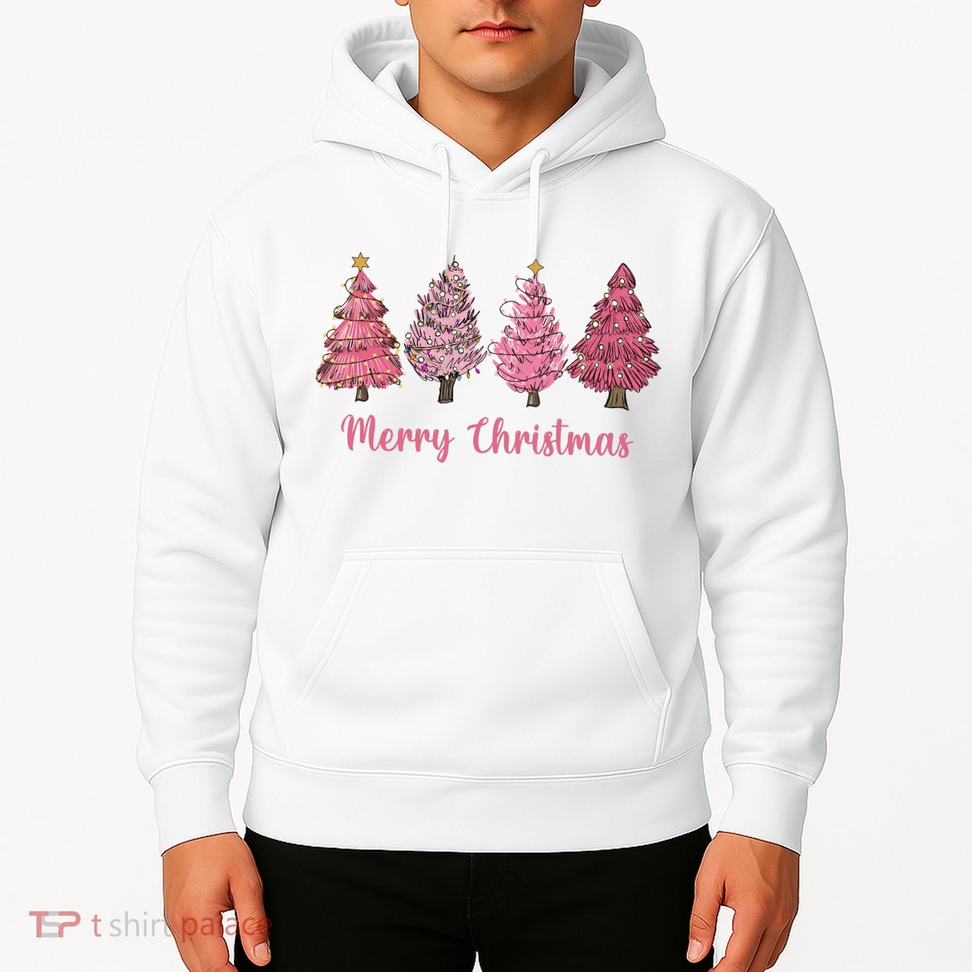 Merry And Bright Christmas Tree Christmas Tree Long Sleeve Hoodie