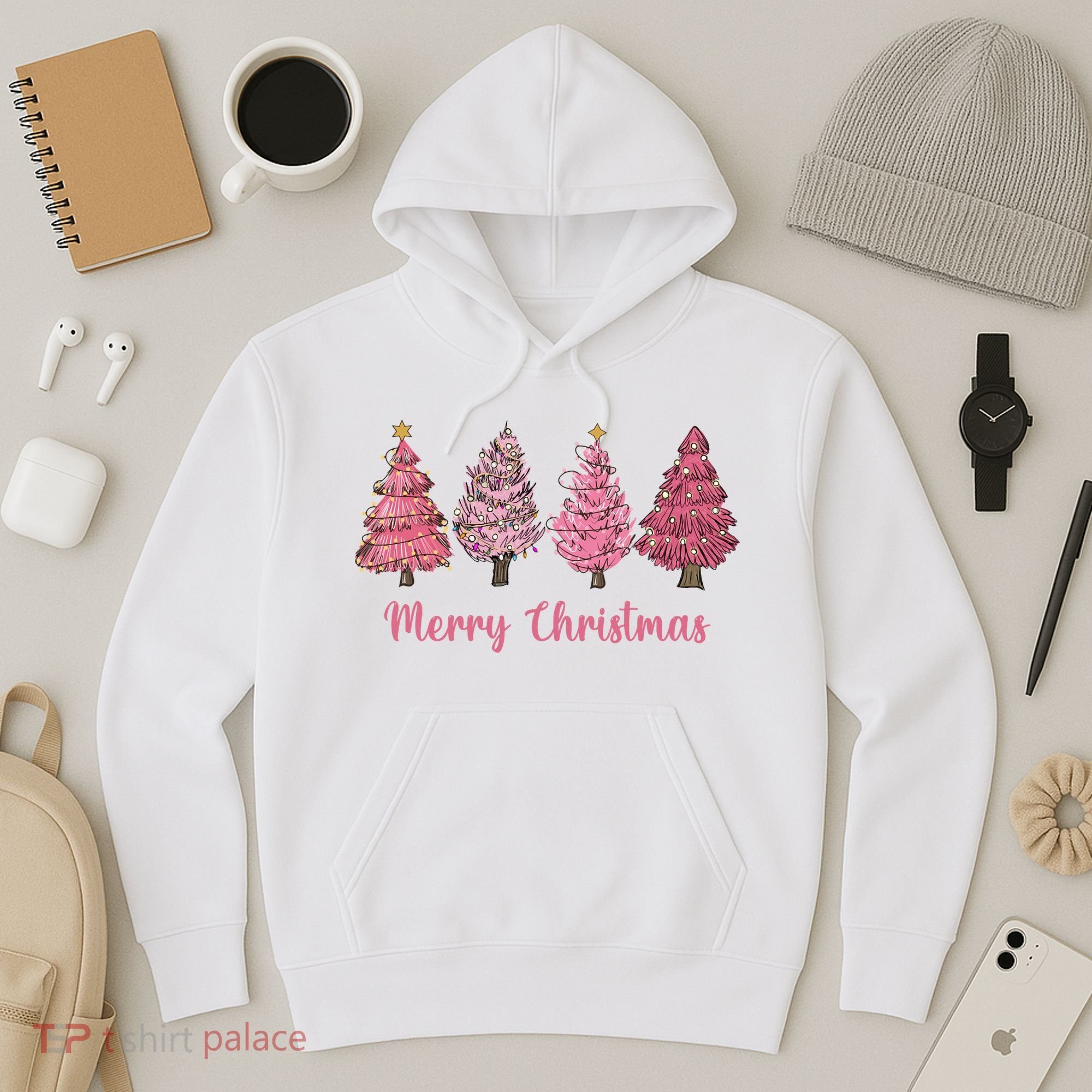 Merry And Bright Christmas Tree Christmas Tree Long Sleeve Hoodie