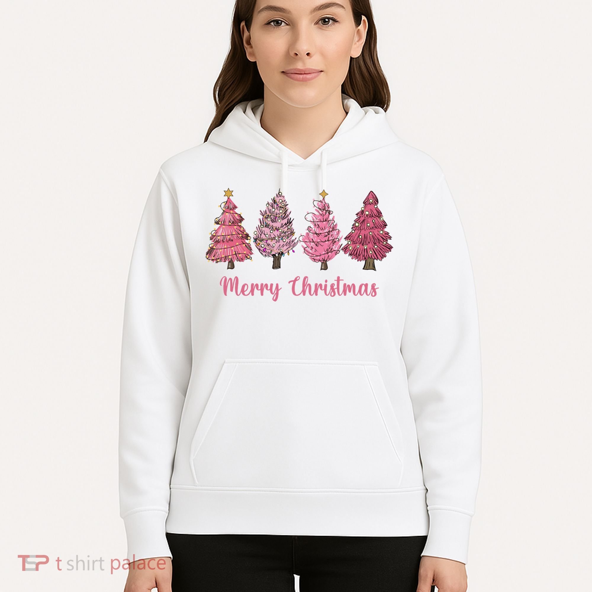 Merry And Bright Christmas Tree Christmas Tree Long Sleeve Hoodie