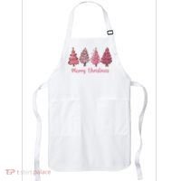 Merry And Bright Christmas Tree Christmas Tree Long Sleeve Apron thumb 0