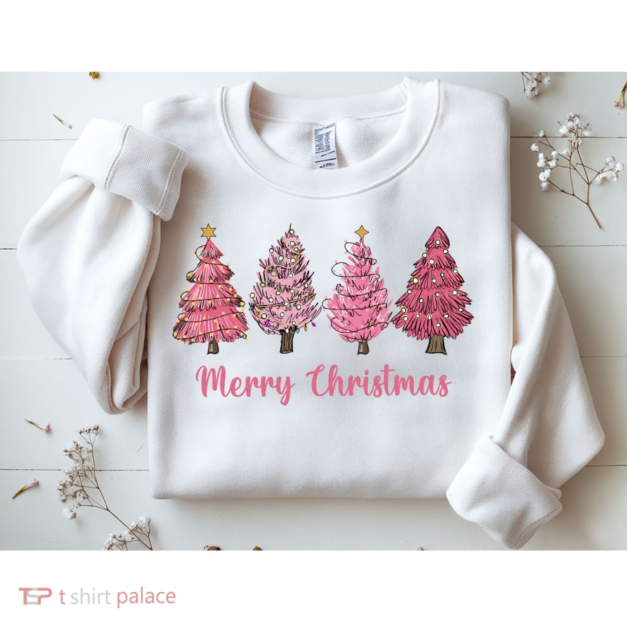 Merry And Bright Christmas Tree Christmas Tree Long Sleeve Sweatshirt