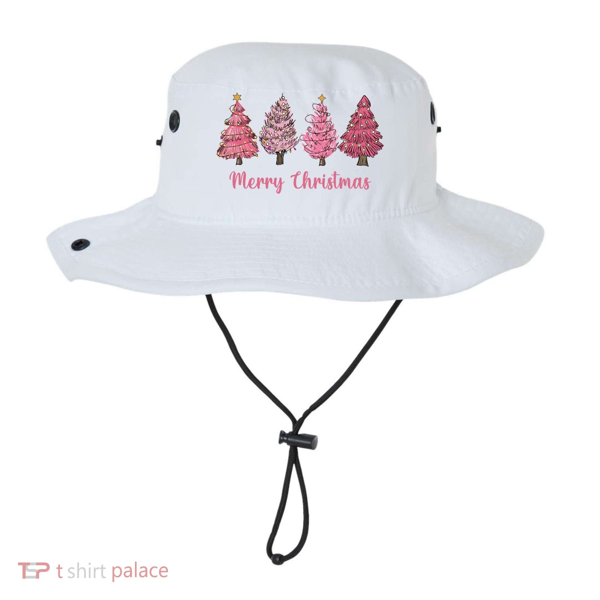Merry And Bright Christmas Tree Christmas Tree Long Sleeve Bucket Hat