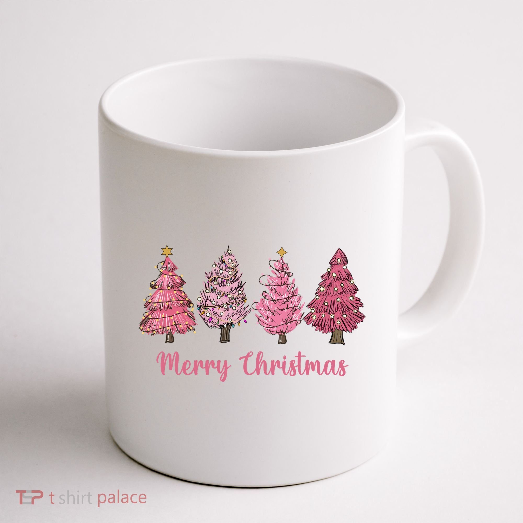 Merry And Bright Christmas Tree Christmas Tree Long Sleeve Coffee Mug