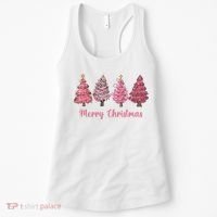 Merry And Bright Christmas Tree Christmas Tree Long Sleeve Women's Tank Top thumb 0