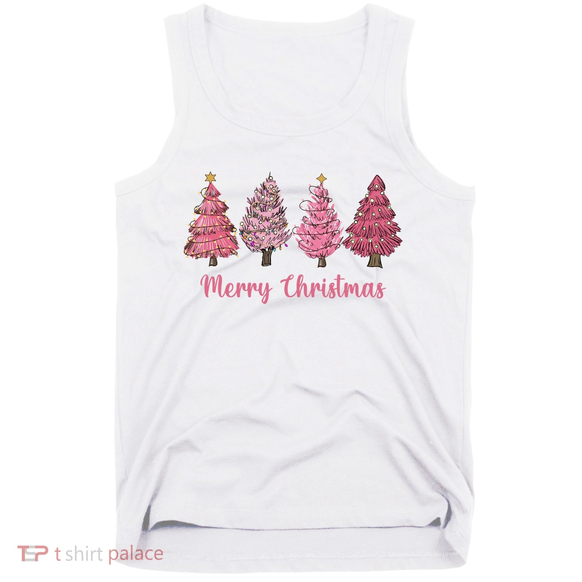 Merry And Bright Christmas Tree Christmas Tree Long Sleeve Tank Top