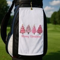 Merry And Bright Christmas Tree Christmas Tree Long Sleeve Golf Towel thumb 2