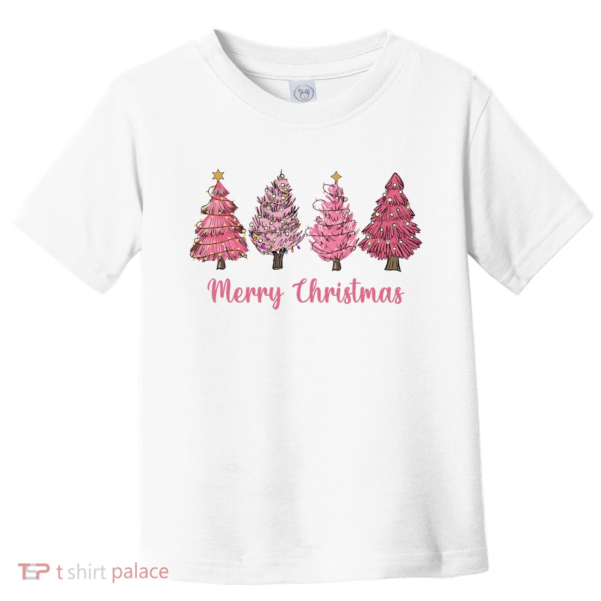 Merry And Bright Christmas Tree Christmas Tree Long Sleeve Toddler T-Shirt