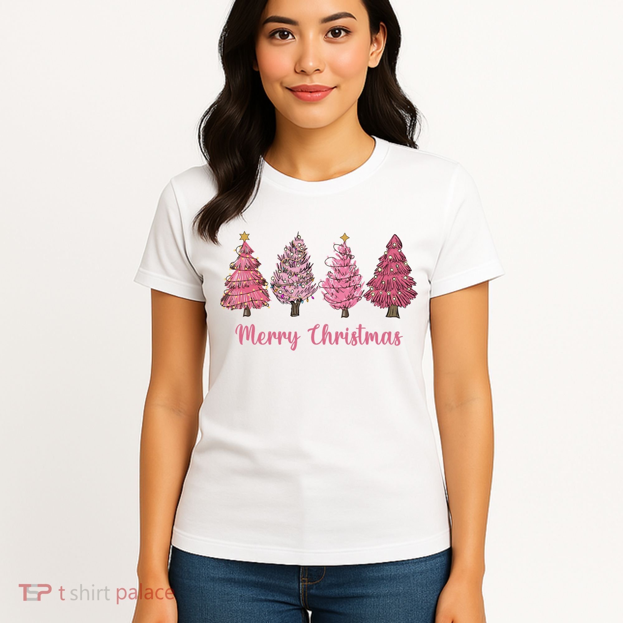 Merry And Bright Christmas Tree Christmas Tree Long Sleeve Women's T-Shirt