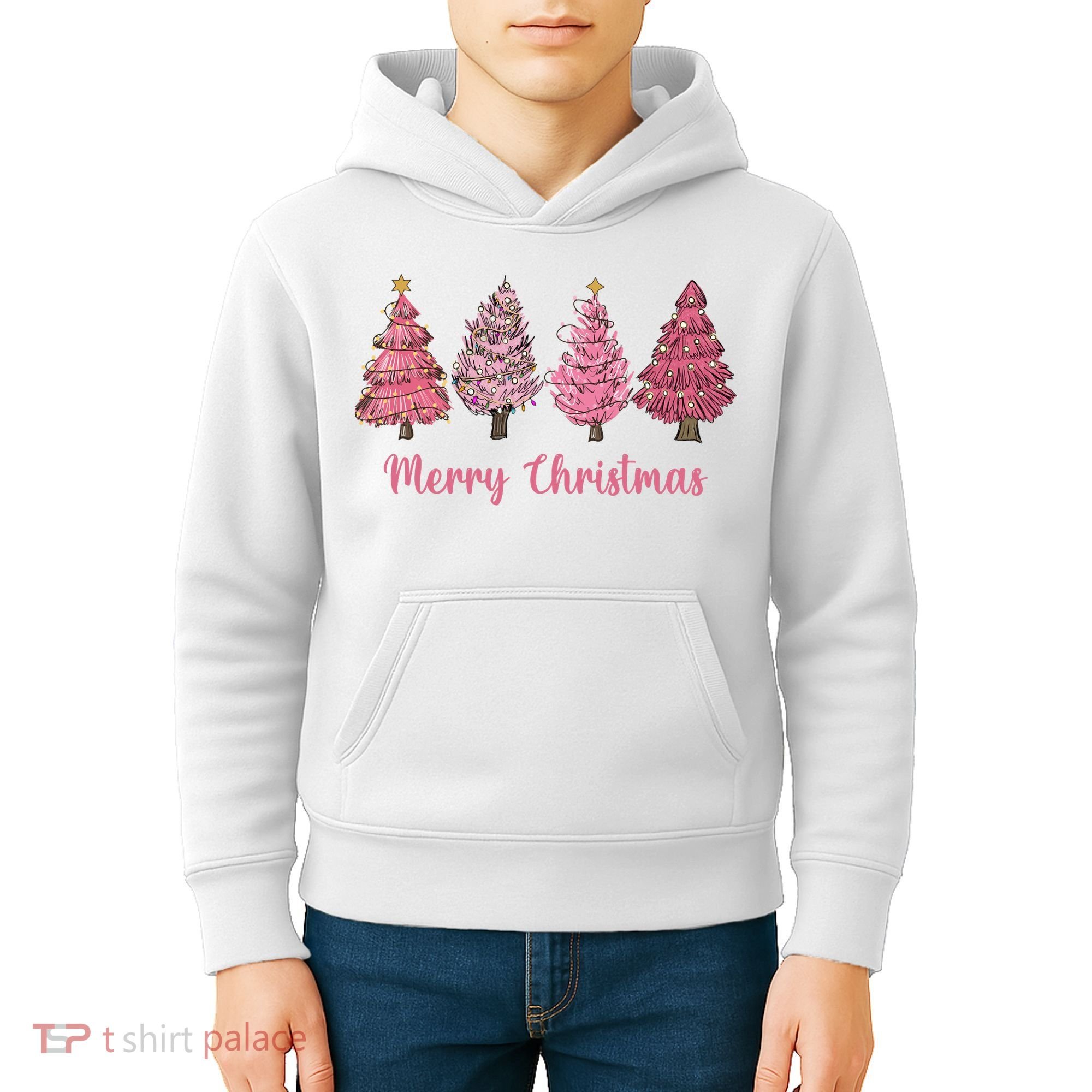 Merry And Bright Christmas Tree Christmas Tree Long Sleeve Kids Hoodie