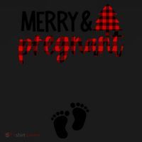 Merry And Bright Pregnant Christmas Pregnancy Announcement Coaster thumb 2