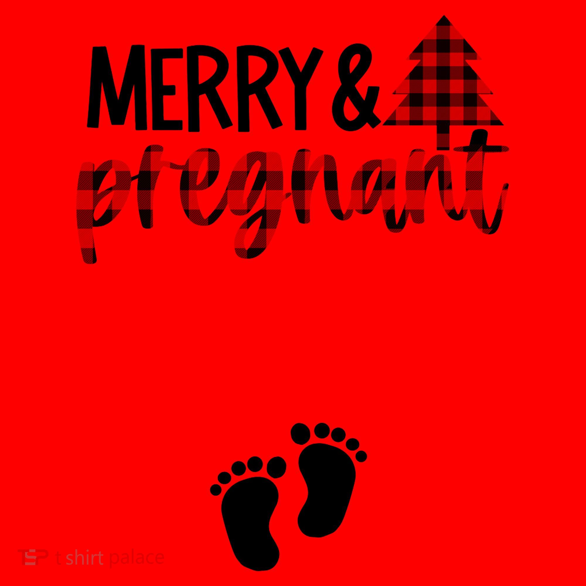 Merry And Bright Pregnant Christmas Pregnancy Announcement Santa Hat