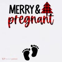 Merry And Bright Pregnant Christmas Pregnancy Announcement Mousepad thumb 1