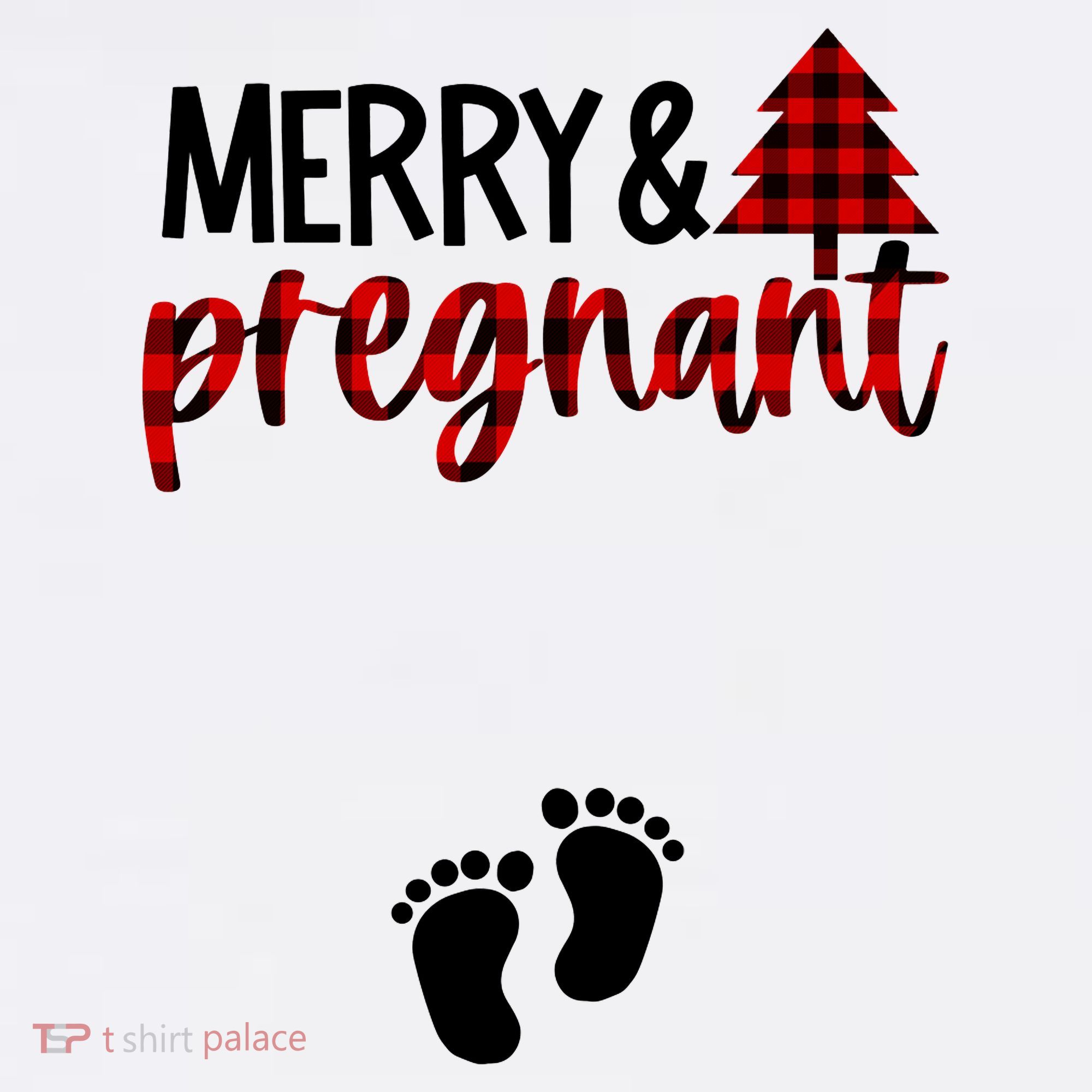 Merry And Bright Pregnant Christmas Pregnancy Announcement Women's Tank Top