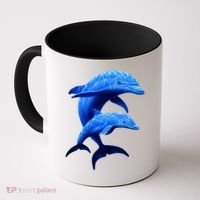 Mama And Baby Dolphin Coffee Mug thumb 0