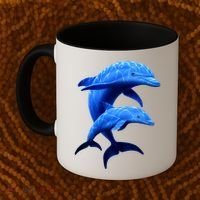 Mama And Baby Dolphin Coffee Mug thumb 2