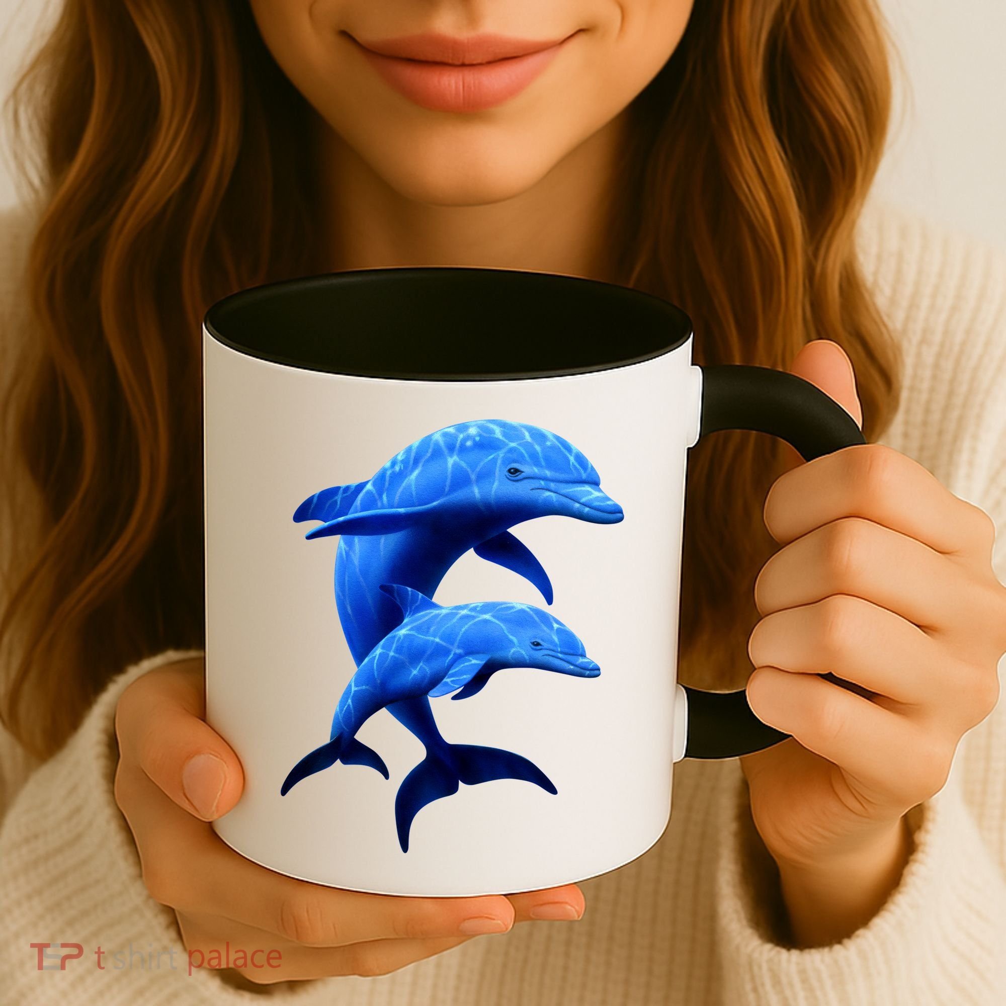 Mama And Baby Dolphin Coffee Mug