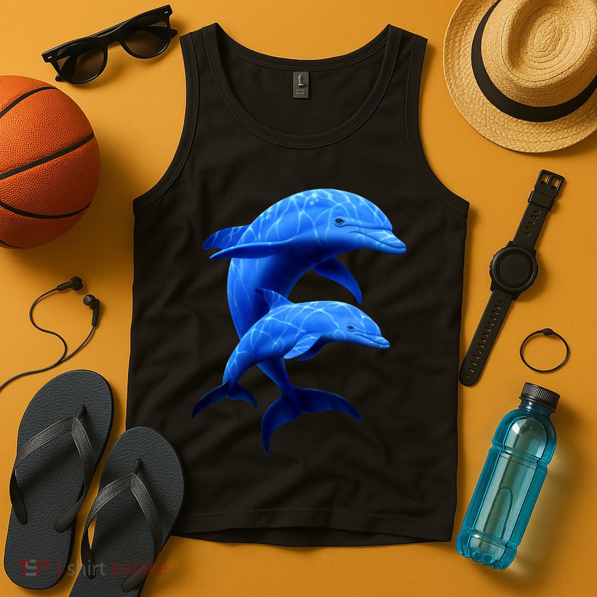 Mama And Baby Dolphin Tank Top